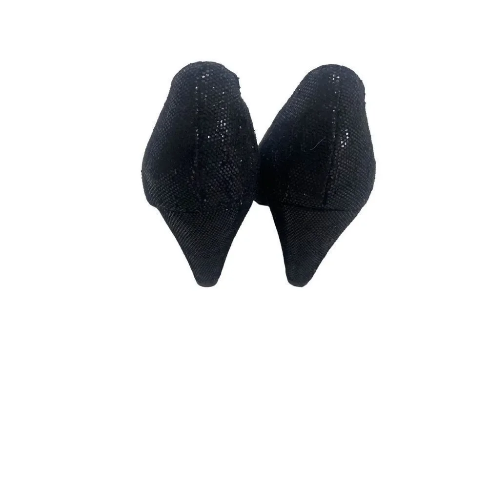 Seychelle’s Glitter Black Peep Toe Heels